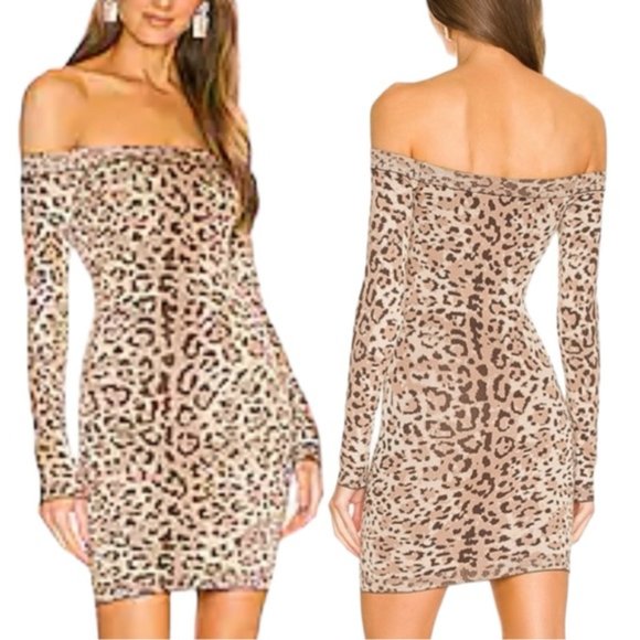 Michael Costello x Revolve Emma Mini Dress Size Small in Brown Leopard - Picture 11 of 11